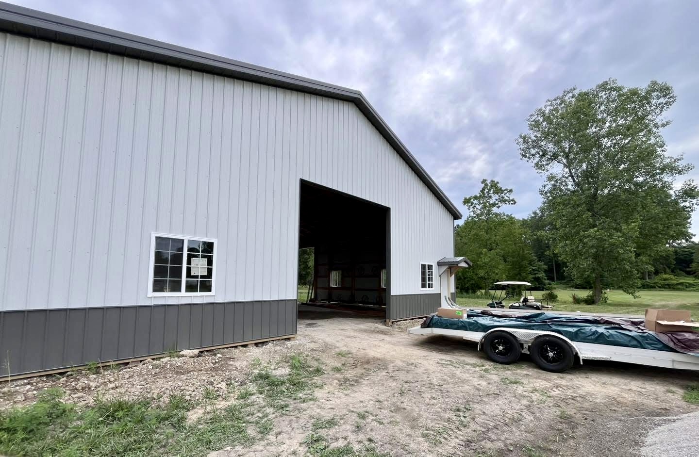 Pole barn opening before overhead door installation