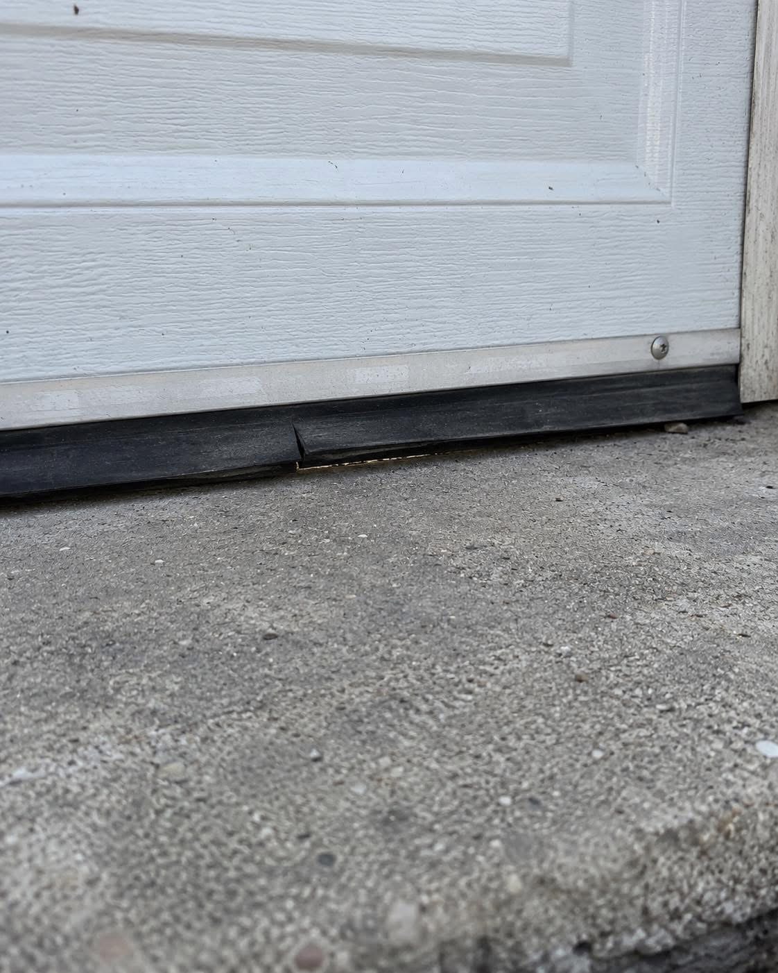 Garage door bottom weather seal detail
